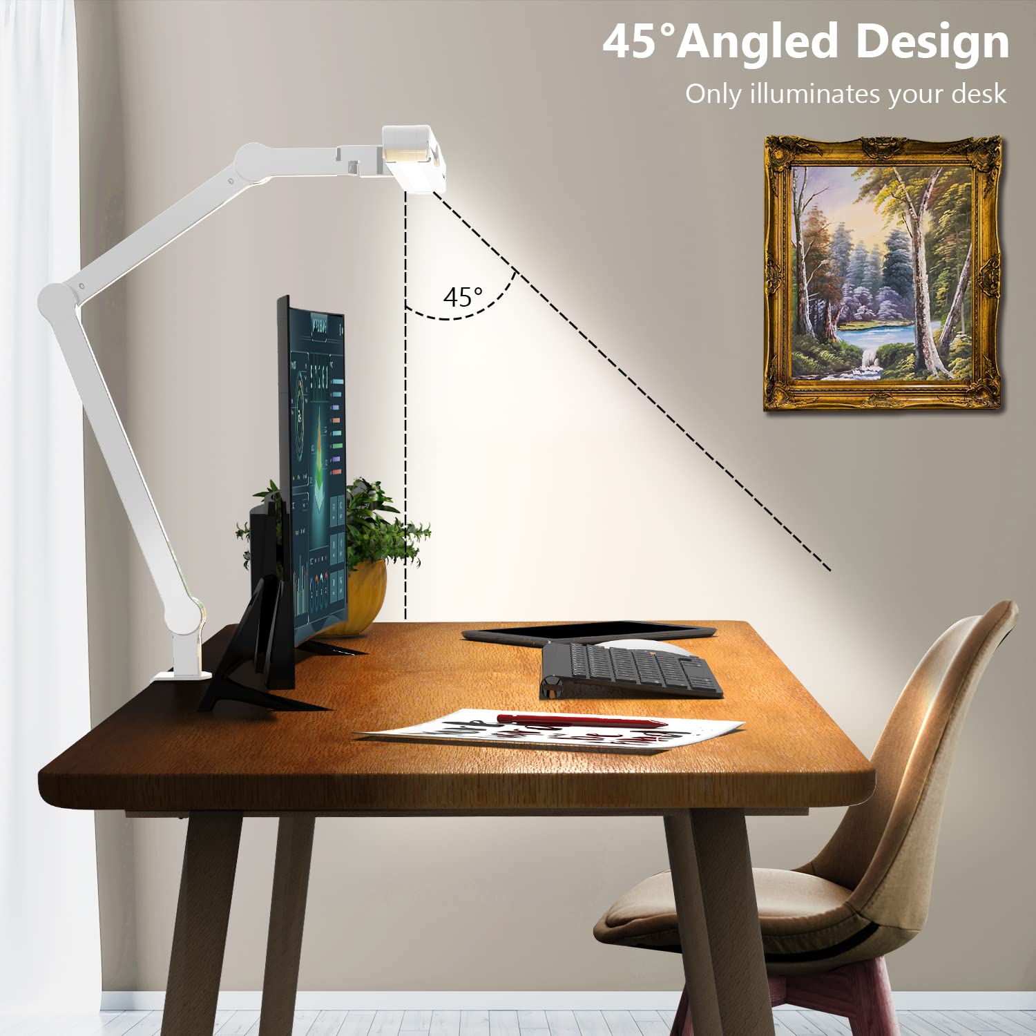 Micomlan Led Desk Lamp for Home Office, White Architect Desk Lamp